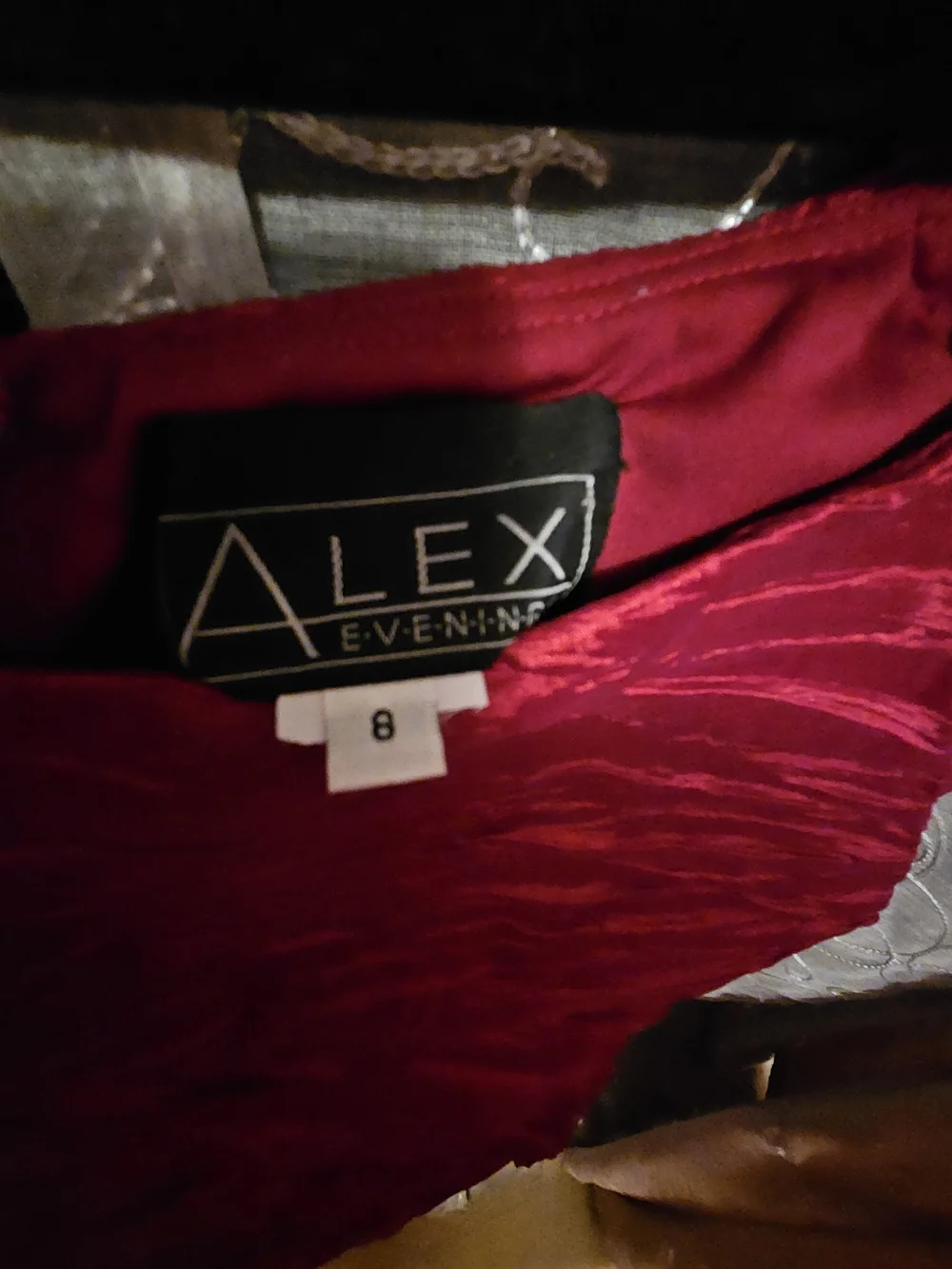 Alex Evenings Red Ruched Mini Dress with Jeweled Shoulders - Picture 8 of 16